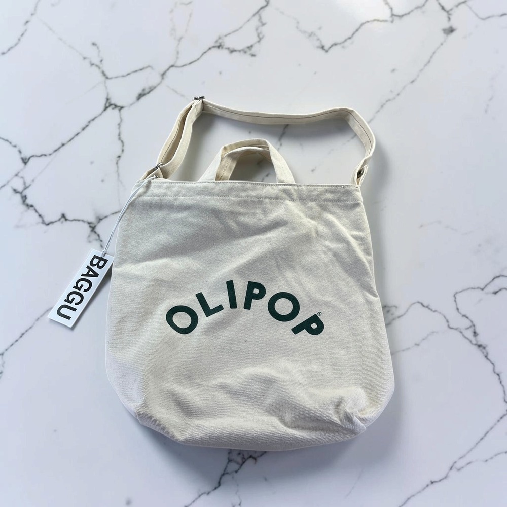 Baggu Zip Duck Bag Natural NEW Olipop Graphic Canvas Tote Gorpcore Streetwear